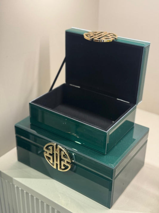 Dekoratif Cam Kutu İkili No:36